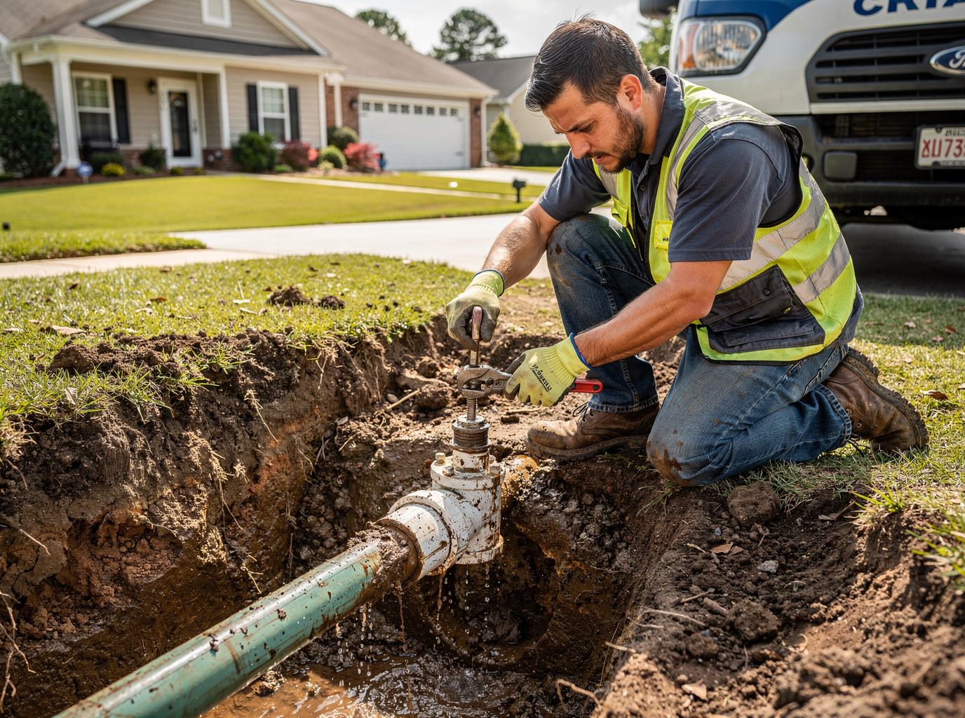 Burst Water Line Repair in Indian Trail 